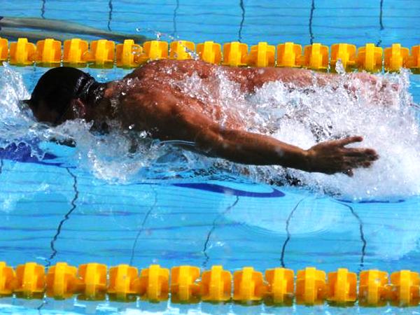 Andrzej Waszkewicz butterfly swimming, Long Safety Cord Mad Wave