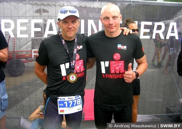 Тренер Дмитрий Толкачёв, триатлет Александр Василевич, триатлон Enea IRONMAN 70.3 Gdynia 2017