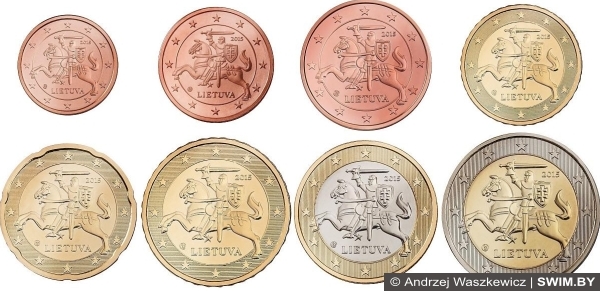 Литовские евро, монеты Литвы, банки Литвы