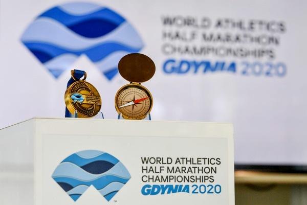 Medal World Athletics Half Marathon Championships Gdynia 2020, IAAF World Half Marathon Championships, www.running.by, Gdynia Half Marathon Medal 2020, World Athletics Half Marathon Championships Gdynia 2020, Gdynia Half Marathon 2020, Swim.by