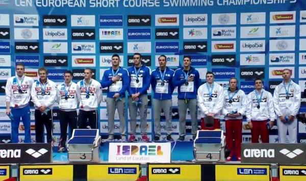 4x50 medley relay men, European swimming championships, Netanya 2015