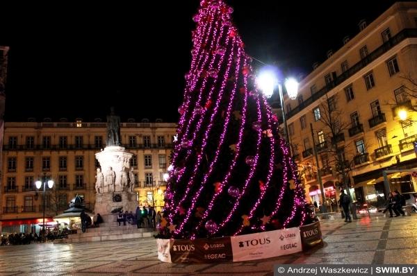 Рождественская ёлка в Лиссабоне в Европе