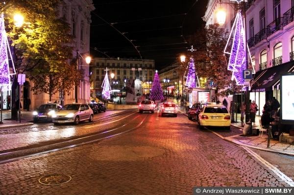 Улицы Лиссабона Рождество в Европе