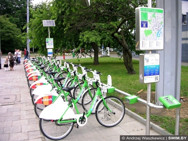 Велопарковка, велопрокат, Щецин, Польша