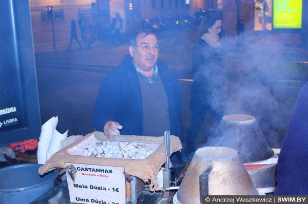 Жареные каштаны в Лиссабоне